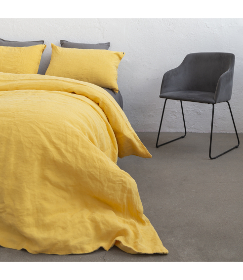Lina gultas veļa „Linen yellow“. Lina gultas veļa