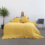 Lina gultas veļa „Linen yellow“. Lina gultas veļa, 140x200 cm