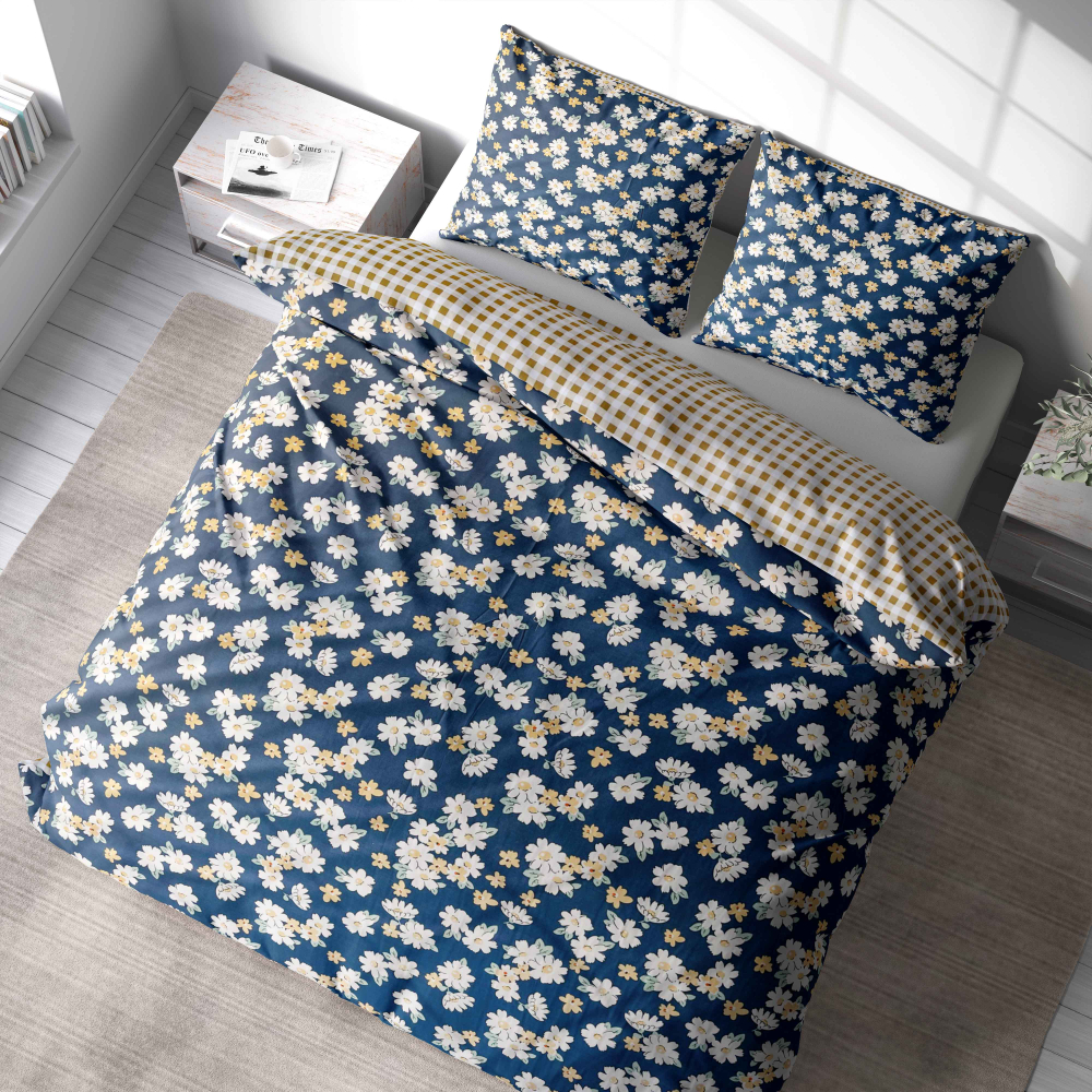 Gultas veļas komplekts „Chamomile“, 140x200 cm, 150x200 cm, 160x200 cm, 180x200 cm, 200x200 cm, 200x220 cm