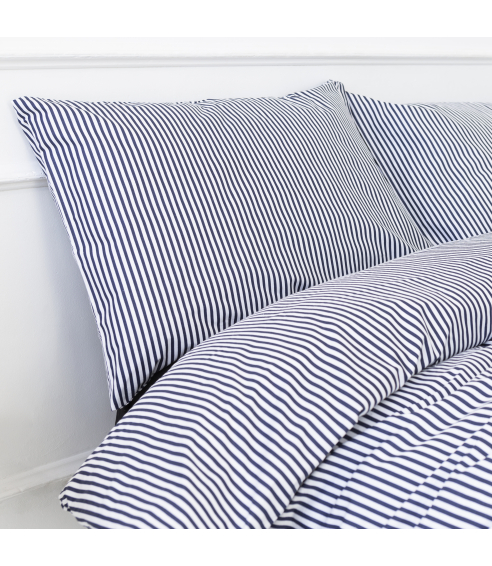 Gultas veļas komplekts „Blue stripes“. Kokvilnas gultas veļa