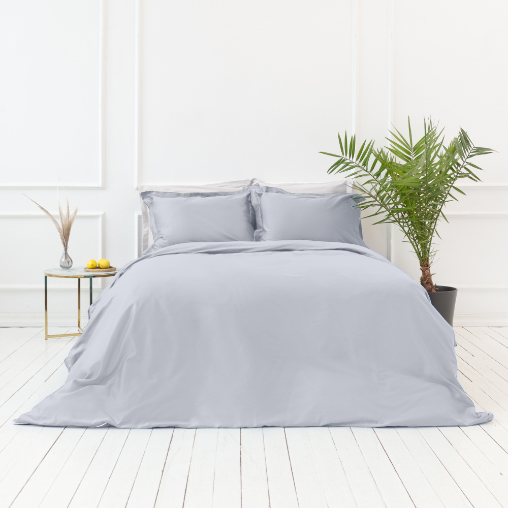 Premium satīns „Classic grey“. Satīna gultas veļa, 140x200 cm, 160x200 cm
