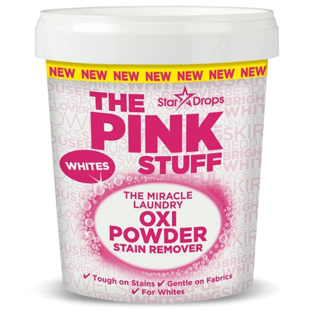Traipu tīrītājs baltai veļai “The Pink Stuff powder whites”. Efektīvs traipu tīrītājs the pink stuff, kas paredzēts baltai veļai.