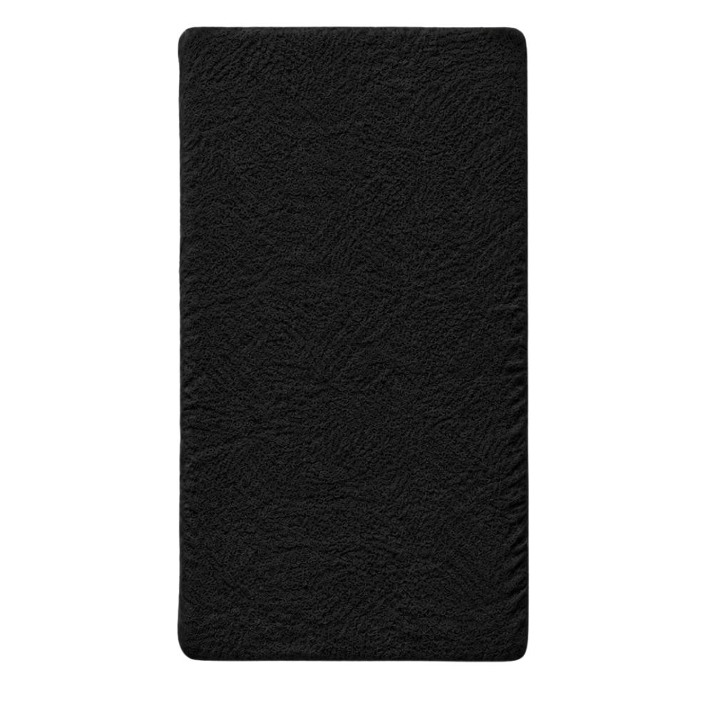 Frotē audums palags ar gumiju „Black frote“. Palags ar gumiju 180x200, 90x200 cm, 140x200 cm, 160x200 cm, 180x200 cm, 200x220 cm. Melns frotē palags ar gumiju un vienmērīgi teksturētu virsmu. Frotē audums palags ar gumiju „Black frote“. Palags ar gumiju 180x200, 90x200 cm, 140x200 cm, 160x200 cm, 180x200 cm, 200x220 cm. Melns frotē palags ar gumiju un vienmērīgi teksturētu virsmu.
