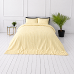 Burzīta gultas veļa „Kora Yellow“. Vienkrāsaina gultas veļa, 140x200 cm, 150x200 cm, 160x200 cm, 180x200 cm, 200x200 cm, 200x220 cm, 220x240 cm. Dabiska toņa komplekts ar diviem spilveniem. Burzīta gultas veļa „Kora Yellow“. Vienkrāsaina gultas veļa, 140x200 cm, 150x200 cm, 160x200 cm, 180x200 cm, 200x200 cm, 200x220 cm, 220x240 cm. Dabiska toņa komplekts ar diviem spilveniem.