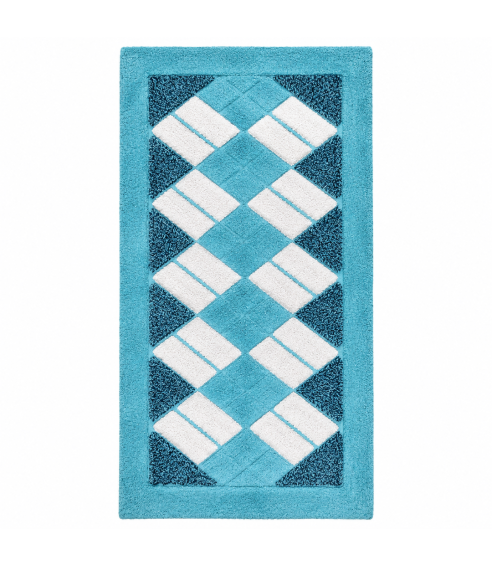 Paklājs "Blue Diamond Mosaic Rug". Vannas istabas paklājiņi