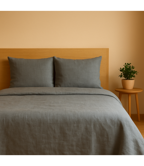 Lina gultas veļas „Linen Grey oasis“. Lina gultas veļa