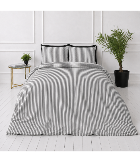 Lina gultas veļas „Linen Grey Stripes“. Lina gultas veļa