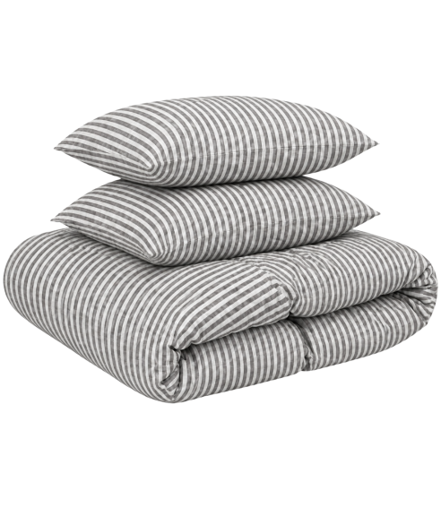 Lina gultas veļas „Linen Grey Stripes“. Lina gultas veļa