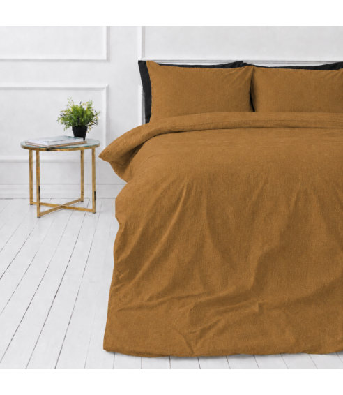 Lina gultas veļas „Linen Mustard“. Lina gultas veļa