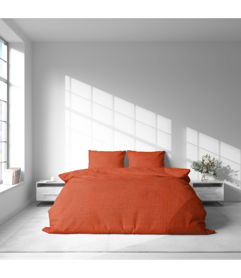 Lina gultas veļas „Linen Orange“. Lina gultas veļa