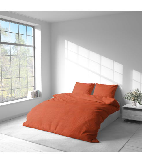 Lina gultas veļas „Linen Orange“. Lina gultas veļa