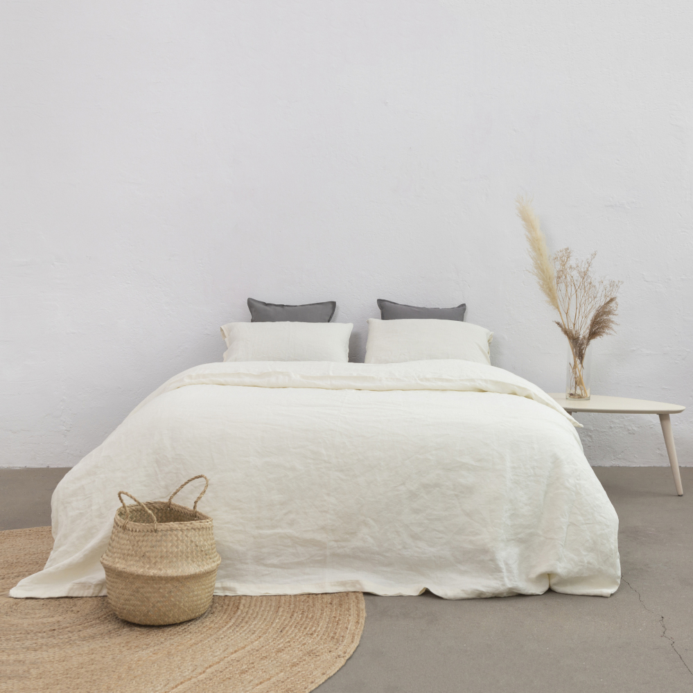 Lina gultas veļas  „Linen white“. Lina gultas veļa, 140x200 cm, 200x200 cm, 200x220 cm, 220x240 cm