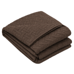 Gultas pārklājs "Bedspread Brunette". Pledi, 210x240 cm. Tumši brūns gultas pārklājs ar smalku ģeometrisku stepētu rakstu