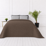 Gultas pārklājs "Bedspread Brunette". Pledi, 210x240 cm. Šokolādes brūns gultas pārklājs ar smalku ģeometrisku reljefu