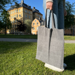Auduma maisiņi „Urban Denim“. Minimalistiska dizaina tumši pelēks auduma iepirkumu maiss.