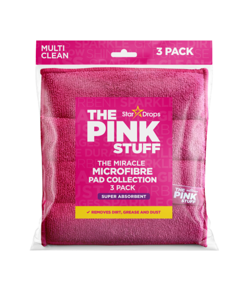 Mikrošķiedras drāna „Pink stuff microfibre“. Virtuves dvieļi