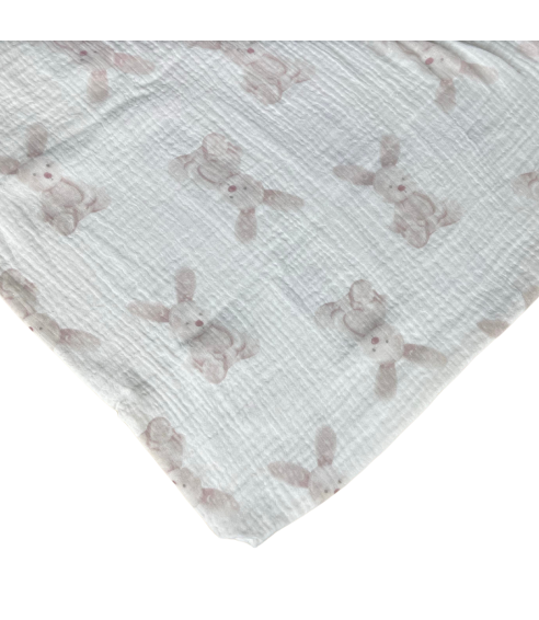 Muslīna gultas veļa „Sweet Bunny Rest“. Kokvilnas gultas veļa