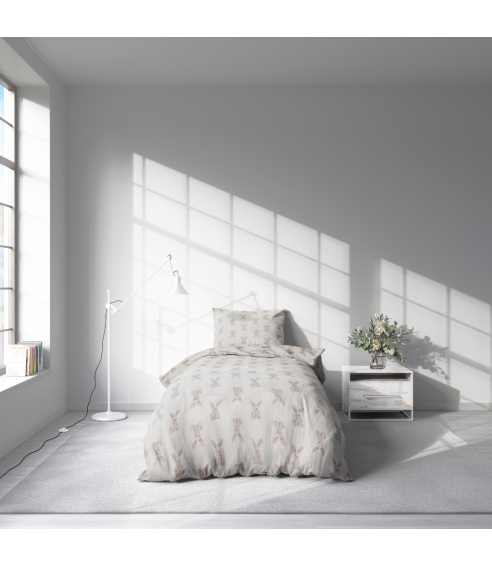 Muslīna gultas veļa „Sweet Bunny Rest“. Kokvilnas gultas veļa