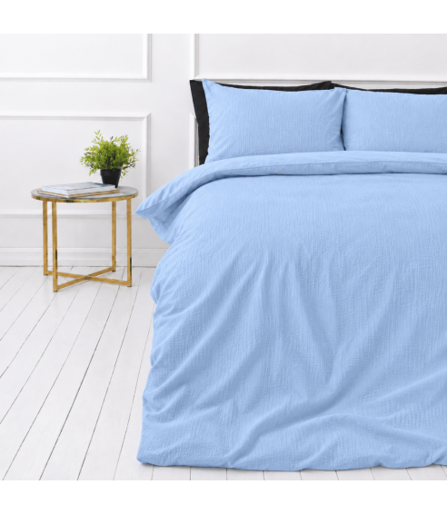 Muslīna gultas veļa „Blue muslin“. Bērnu gultas veļa