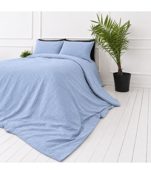 Muslīna gultas veļa „Blue muslin“. Bērnu gultas veļa