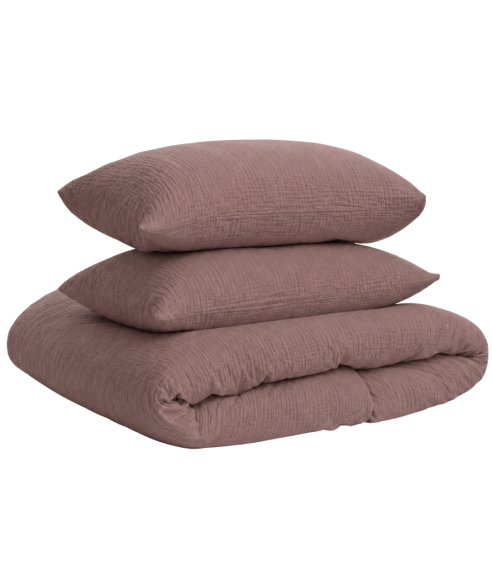 Muslīna gultas veļa „Brown muslin“. Gultas veļas komplekti 200x200