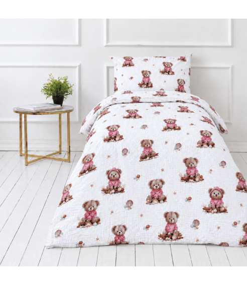 Muslīna gultas veļa „Fluffy Bear muslin“. Bērnu gultas veļa