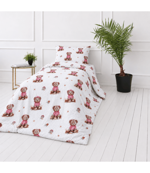 Muslīna gultas veļa „Fluffy Bear muslin“. Bērnu gultas veļa