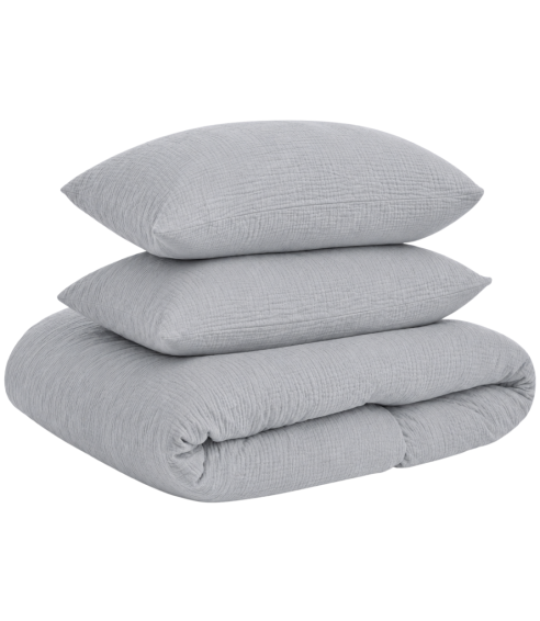 Muslīna gultas veļa „Grey muslin“. Gultas veļas komplekti 200x200