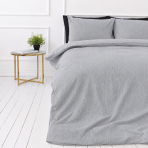 Muslīna gultas veļa „Grey muslin“. Gultas veļas komplekti, 200x200 cm, 200x220 cm. Vienkrāsaina sudrabaini pelēka gultas veļa no teksturēta muslīna