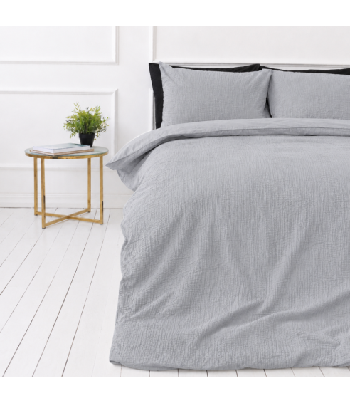 Muslīna gultas veļa „Grey muslin“. Gultas veļas komplekti 200x200