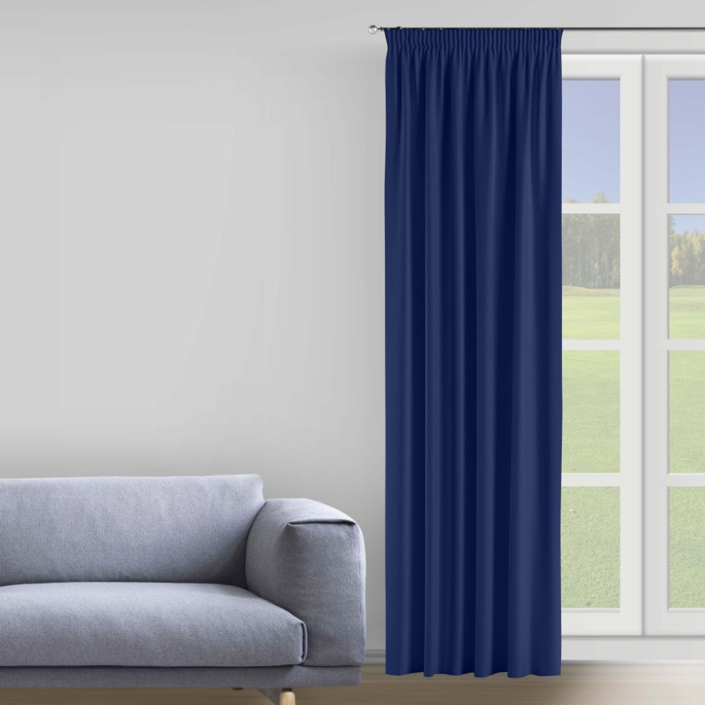 Nakts aizkari "Blue". Aizkari, 150x275 cm. Izsmalcināti tumši zili aizkari, kas piešķir eleganci un dziļumu jebkuras telpas interjeram.