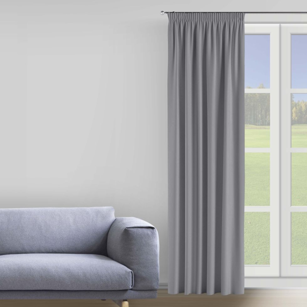 Nakts aizkari "Gray blue". Aizkari, 150x275 cm. Mierīgi zilgani aizkari, kas piešķir jūsu istabai nomierinošu un mierīgu noskaņu.