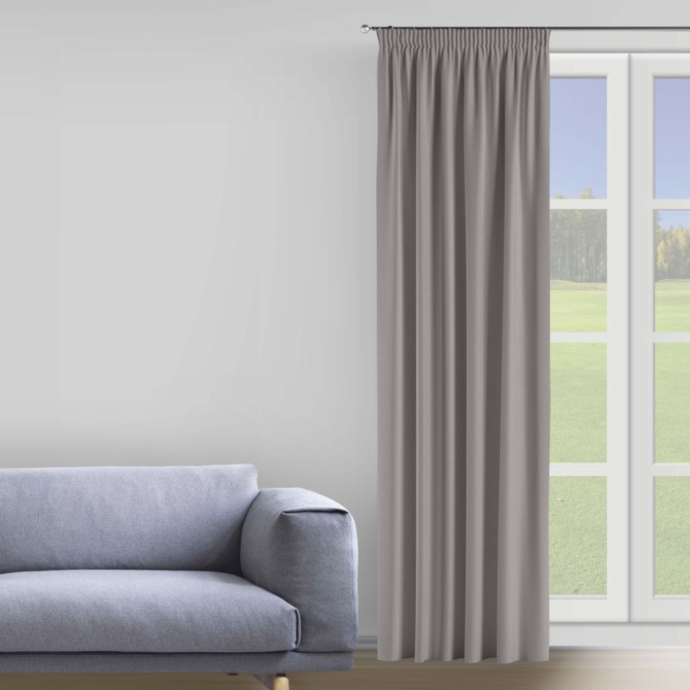 Nakts aizkari "Gray". Aizkari, 150x275 cm. Gludi pelēki aizkari, kas nevainojami iederas modernā vai klasiskā interjerā.