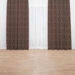 Nakts aizkari "Brown baroque curtain". Aizkari, 140x270 cm. Izsmalcināts tumši brūns žakarda aizkars ar klasisku ornamentālu dizainu, kas piemērots rafinētam interjeram.