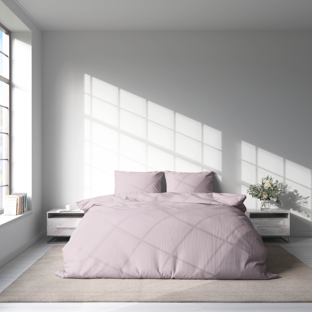 Gultas veļas komplekts „Ash rose“. Gultas veļa viesnīcām, 140x200 cm, 160x200 cm, 200x200 cm, 200x220 cm, 220x240 cm. Elegants pelnu rožu gultasveļas komplekts elegantai un aicinošai guļamistabai.
