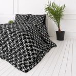 Gultas veļas komplekts „Black Retro Rings“. Rakstaina gultas veļa, 140x200 cm, 150x200 cm, 160x200 cm, 180x200 cm, 200x200 cm, 200x220 cm, 220x240 cm. Kontrastējošs melnbalts raksts ar stilizētiem ziedu motīviem Gultas veļas komplekts „Black Retro Rings“. Rakstaina gultas veļa, 140x200 cm, 150x200 cm, 160x200 cm, 180x200 cm, 200x200 cm, 200x220 cm, 220x240 cm. Kontrastējošs melnbalts raksts ar stilizētiem ziedu motīviem