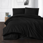 Gultas veļas komplekts „Black“. Kokvilnas gultas veļa, 140x200 cm, 200x200 cm, 200x220 cm