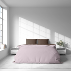 Gultas veļas komplekts „Brunette Ash Rose“. Brūna gultas veļa, 140x200 cm, 150x200 cm, 160x200 cm, 180x200 cm, 200x200 cm, 200x220 cm, 220x240 cm. Moderns vienkrāsains brūns gultasveļas komplekts ar kontrastu