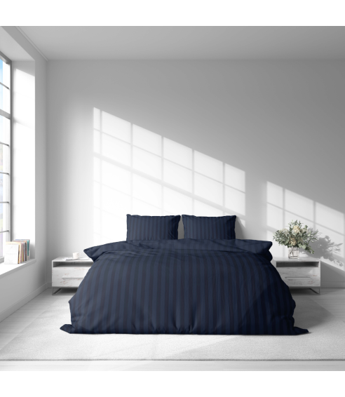 Gultas veļas komplekts „Dark Blue Stripes“. Gultas veļas komplekti 140x200