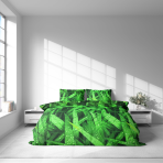 Gultas veļas komplekts „Dewdrop“. Gultas veļas komplekti 140x200, 140x200 cm, 200x200 cm, 200x220 cm. Gultas komplekts ar zāli un rasas pilieniem, radot svaigu un dabisku iespaidu.