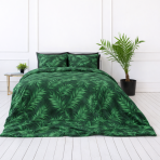Gultas veļas komplekts „Fern“. Gultas veļa ar augiem, 140x200 cm, 150x200 cm, 160x200 cm, 180x200 cm, 200x200 cm, 200x220 cm. Gultas veļas komplekts ar izteiksmīgu papardes rakstu uz tumši zaļa fona Gultas veļas komplekts „Fern“. Gultas veļa ar augiem, 140x200 cm, 150x200 cm, 160x200 cm, 180x200 cm, 200x200 cm, 200x220 cm. Gultas veļas komplekts ar izteiksmīgu papardes rakstu uz tumši zaļa fona