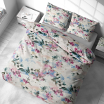 Gultas veļas komplekts „Flowery Mosaic“. Gultas veļas komplekti 140x200, 140x200 cm, 200x200 cm, 200x220 cm. Gultas veļas komplekts ar spilgtiem ziedu rakstiem, radot svaigu un gaišu atmosfēru.