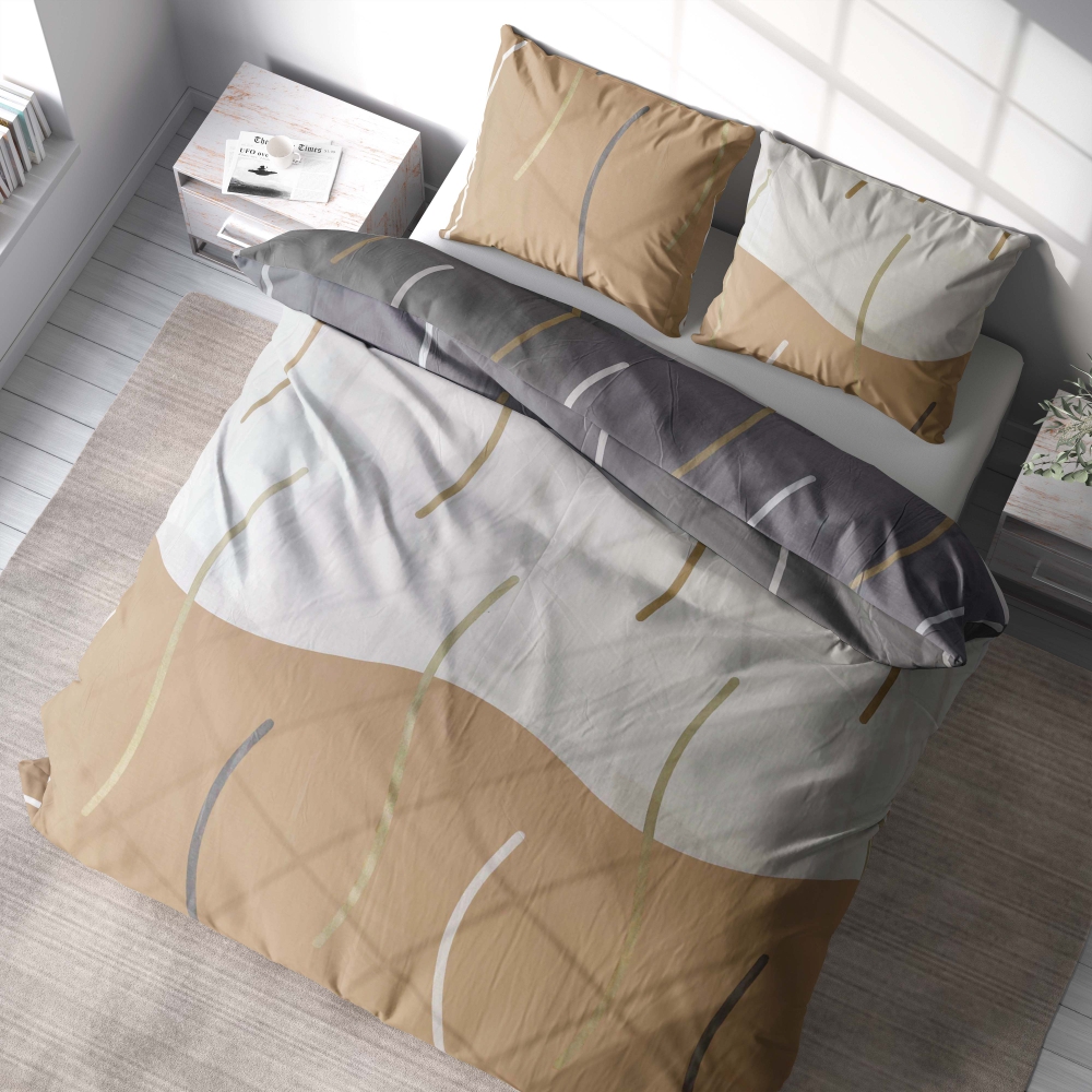 Gultas veļas komplekts „Cascade“. Kokvilnas gultas veļa, 200x200 cm, 200x220 cm