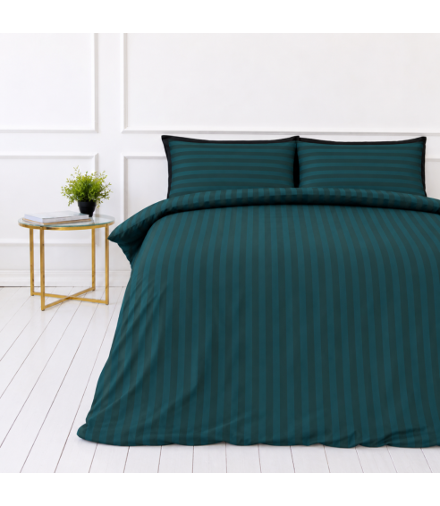 Gultas veļas komplekts „Green Stripes“. Gultas veļa viesnīcām