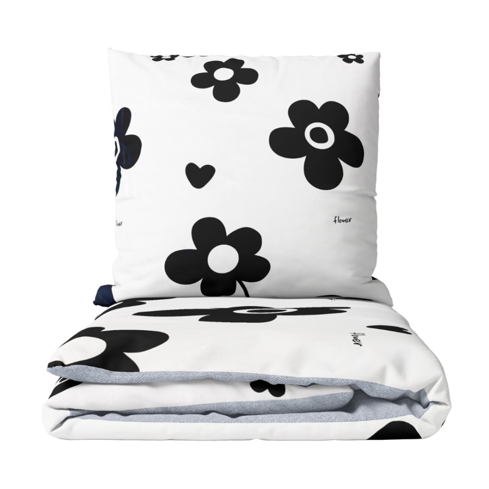 Gultas veļas komplekts „Black Flowers“. Gultas veļas komplekti 140x200, 140x200 cm, 150x200 cm, 160x200 cm, 180x200 cm, 200x200 cm, 200x220 cm
