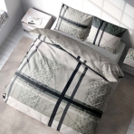 Gultas veļas komplekts "Lane Luxe". Gultas veļas komplekti 140x200, 140x200 cm. Mūsdienīgs gultas veļas dizains ar krustojošiem režģa rakstiem un leoparda raksta pieskārienu.