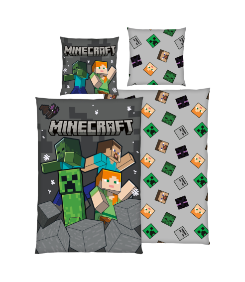 Gultas veļas komplekts „Minecraft“. Kokvilnas gultas veļa