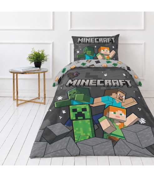 Gultas veļas komplekts „Minecraft“. Kokvilnas gultas veļa