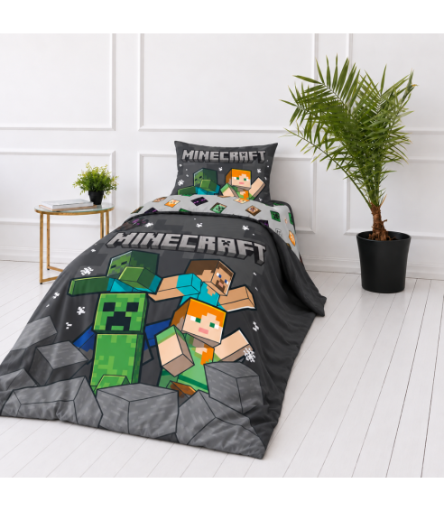 Gultas veļas komplekts „Minecraft“. Kokvilnas gultas veļa