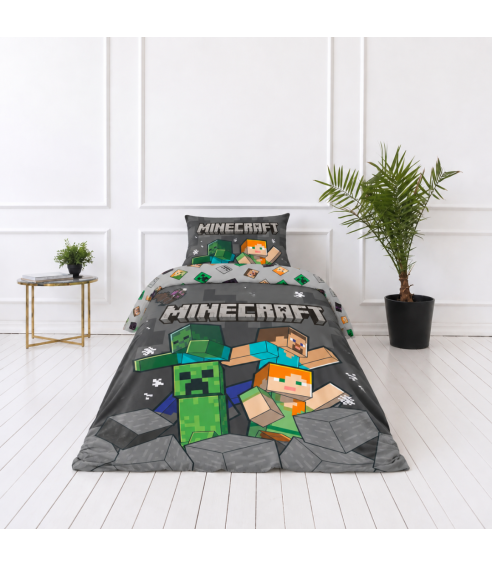 Gultas veļas komplekts „Minecraft“. Kokvilnas gultas veļa